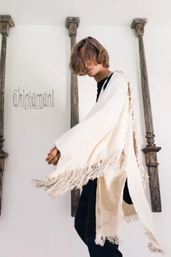 Chintamani Alchemistry Fringe Linen Kimono / Off White Cream^ Kimono & Coat