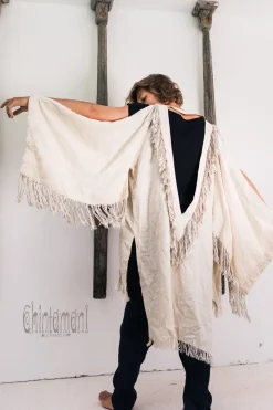 Chintamani Alchemistry Fringe Linen Kimono / Off White Cream^ Kimono & Coat