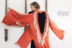 Chintamani Alchemistry Fringe Linen Kimono / Red Ochre^ Kimono & Coat