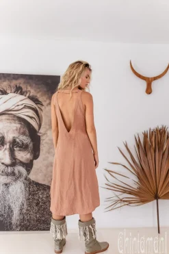 Chintamani Alchemistry Fringe Linen Mini Dress / Dusty Rose^ Mini & Midi Dress