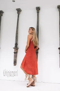 Chintamani Alchemistry Fringe Linen Mini Dress / Red Ochre^ Mini & Midi Dress