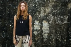 Chintamani Alchemistry Fringe Tank Top / Black^ Tank Top