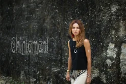 Chintamani Alchemistry Fringe Tank Top / Black^ Tank Top
