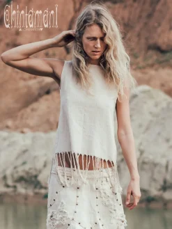 Chintamani Alchemistry Fringe Tank Top / Off White^ Tank Top