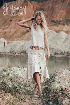 Chintamani Alchemistry Fringe Tank Top / Off White^ Tank Top