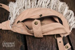 Chintamani Alchemistry Fringy Banana Bag / Beige^ Canvas Hip Bags