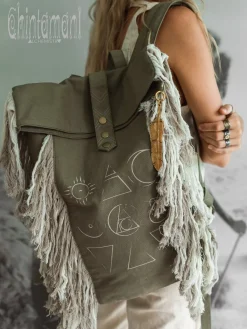 Chintamani Alchemistry Fringy RollTop Backpack / Army Green^ Backpacks & Bags