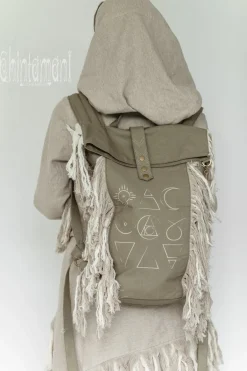 Chintamani Alchemistry Fringy RollTop Backpack / Army Green^ Backpacks & Bags