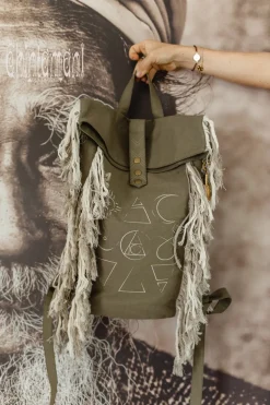 Chintamani Alchemistry Fringy RollTop Backpack / Army Green^ Backpacks & Bags