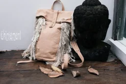 Chintamani Alchemistry Fringy RollTop Backpack / Beige^ Backpacks & Bags