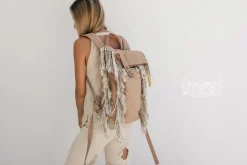 Chintamani Alchemistry Fringy RollTop Backpack / Beige^ Backpacks & Bags