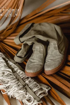 Chintamani Alchemistry Fringy Tribal Boots / Army Green^ Boots