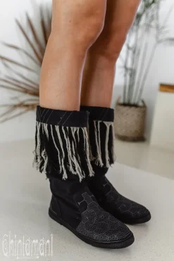 Chintamani Alchemistry Fringy Tribal Boots / Black^ Boots