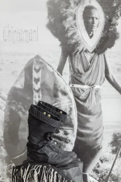 Chintamani Alchemistry Fringy Tribal Boots / Black^ Boots