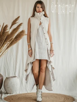 Chintamani Alchemistry Frock Canvas Vest / Off White^ Jackets & Coats