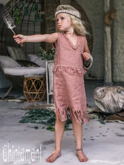 Chintamani Alchemistry Girls Linen Dress / Dusty Pink^Kids For Kids