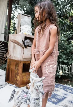 Chintamani Alchemistry Girls Linen Dress / Dusty Pink^Kids For Kids