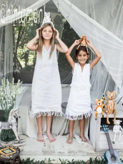 Chintamani Alchemistry Girls Linen Dress / Grey^Kids For Kids