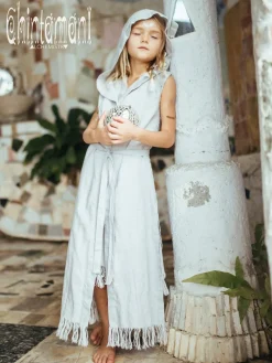 Chintamani Alchemistry Girls Linen Tunic / Grey^Kids For Kids