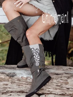 Chintamani Alchemistry High Flower Boots / Grey^ Boots