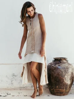 Chintamani Alchemistry High Low Cotton Dress / Beige^ High Low Dress
