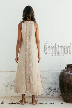 Chintamani Alchemistry High Low Cotton Dress / Beige^ High Low Dress