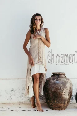 Chintamani Alchemistry High Low Cotton Dress / Beige^ High Low Dress