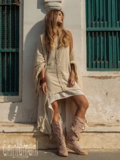 Chintamani Alchemistry High Low Cotton Dress / Off White^ High Low Dress