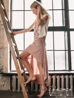 Chintamani Alchemistry High Low Cotton Skirt / Dusty Pink^ Skirts