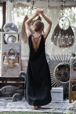 Chintamani Alchemistry High Low Linen Dress / Black^ High Low Dress