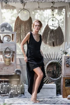 Chintamani Alchemistry High Low Linen Dress / Black^ High Low Dress