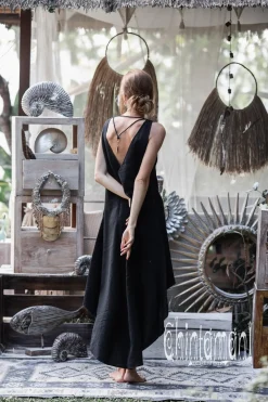 Chintamani Alchemistry High Low Linen Dress / Black^ High Low Dress