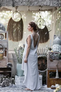 Chintamani Alchemistry High Low Linen Dress / Grey^ High Low Dress