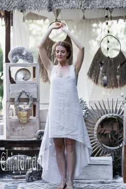 Chintamani Alchemistry High Low Linen Dress / Grey^ High Low Dress