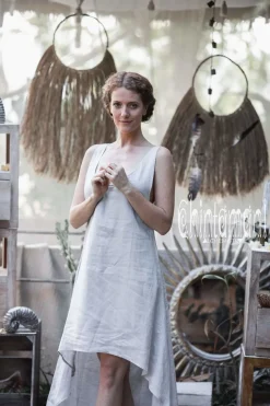 Chintamani Alchemistry High Low Linen Dress / Grey^ High Low Dress