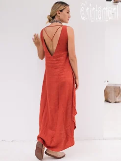 Chintamani Alchemistry High Low Linen Dress / Red Ochre^ High Low Dress