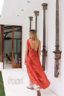 Chintamani Alchemistry High Low Linen Dress / Red Ochre^ High Low Dress