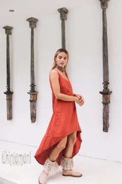 Chintamani Alchemistry High Low Linen Dress / Red Ochre^ High Low Dress