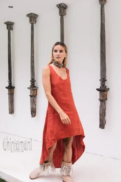 Chintamani Alchemistry High Low Linen Dress / Red Ochre^ High Low Dress