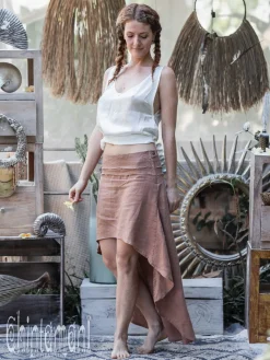 Chintamani Alchemistry High Low Linen Skirt / Dusty Pink^ Skirts