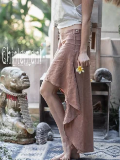 Chintamani Alchemistry High Low Linen Skirt / Dusty Pink^ Skirts