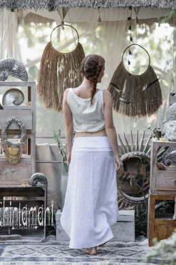 Chintamani Alchemistry High Low Linen Skirt / White^ Skirts
