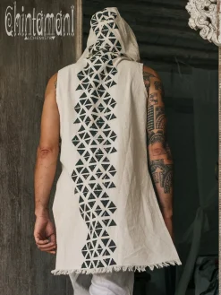 Chintamani Alchemistry Hooded Printed Shirt / Off White^ Button Shirt