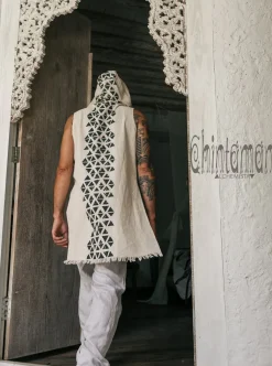 Chintamani Alchemistry Hooded Printed Shirt / Off White^ Button Shirt