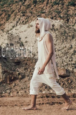 Chintamani Alchemistry Hooded Ripped Shirt / Off White^ Button Shirt
