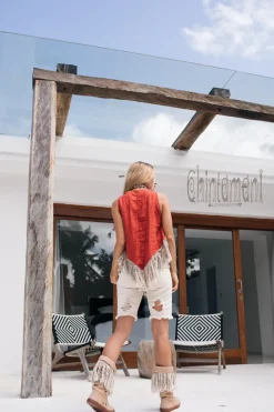 Chintamani Alchemistry Linen Corner Top / Red Ochre^ Tank Top