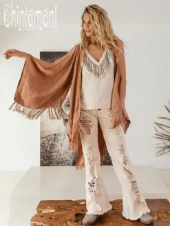 Chintamani Alchemistry Linen Fringed Kimono / Dusty Pink^ Kimono & Cover Up