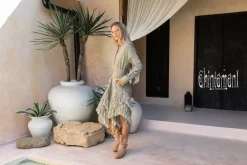 Chintamani Alchemistry Linen Fringe Shirt Dress / Sage Green^ Shirt Dress|Mini & Midi Dress