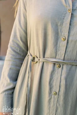 Chintamani Alchemistry Linen Fringe Shirt Dress / Sage Green^ Shirt Dress|Mini & Midi Dress