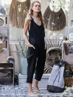 Chintamani Alchemistry Linen Jumpsuit 3/4 / Black^ Jumpsuits